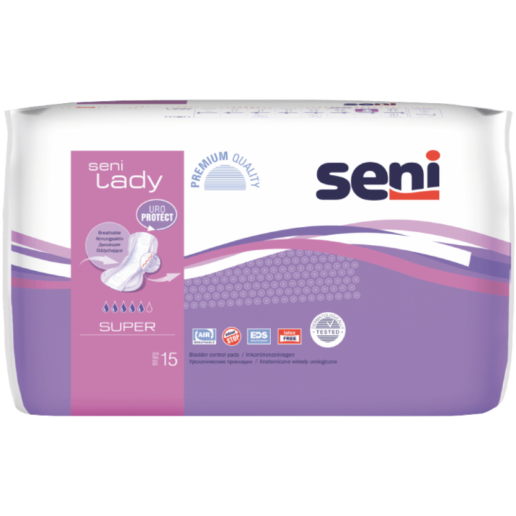 SENI LADY Урологические прокладки для женщин, Super,15шт., SE-095-SU15-RU5