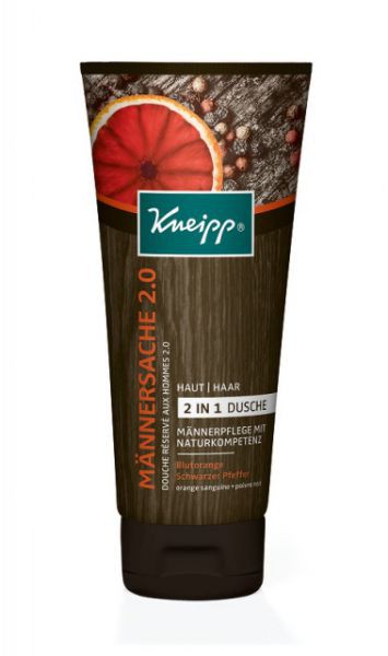 Hartmann  Kneipp, 903307. Гель для душа/шампунь 2в1 мужской с экстактами красного апельсина и черного перца Мужская История 2.0, 200 мл.