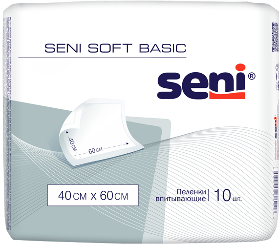 SENI SOFT BASIC Пеленки гигиенические, 40 x 60 см, 10 шт., SE-091-B010-001