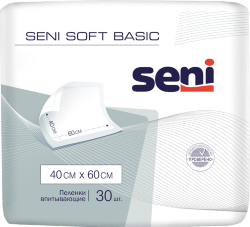 SENI SOFT BASIC Пеленки гигиенические, 40 x 60 см, 30 шт., SE-091-B030-001