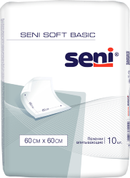 SENI SOFT BASIC Пеленки гигиенические, 60 x 60 см, 10 шт., SE-091-B010-J02