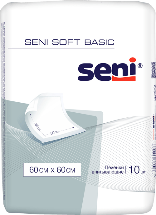 SENI SOFT BASIC Пеленки гигиенические, 60 x 60 см, 10 шт., SE-091-B010-J02