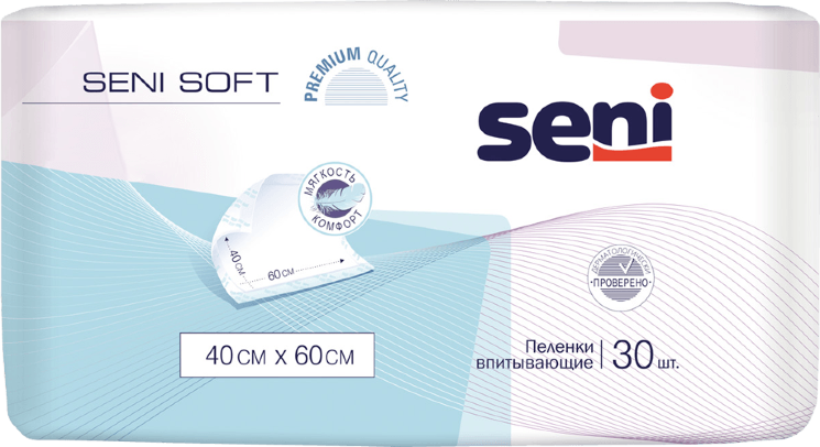SENI SOFT Пеленки гигиенические, 40 x 60 см, 30 шт., SE-091-MMMM-008