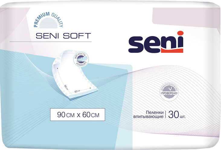 SENI SOFT Пеленки гигиенические, 90 x 60 см, 30 шт., SE-091-S030-J03