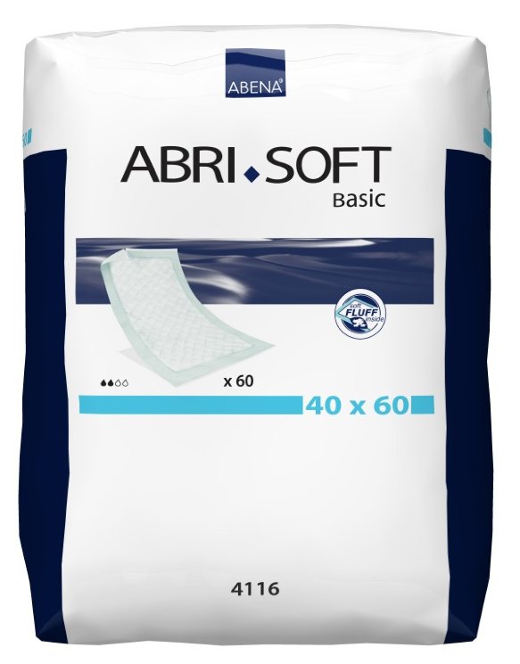 Abena Abri-Soft, 4116. Впитывающие пеленки 40x60 (Basic), 60 шт.