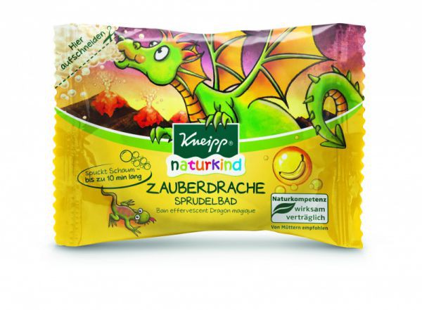 Hartmann  Kneipp, 392350. Таблетка шипучая для ванн с ароматом банана Волшебный Дракон, 80 г.