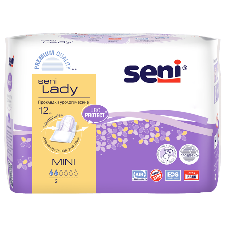 SENI LADY Урологические прокладки для женщин, Mini, 12шт., SE-095-MI12-RU1